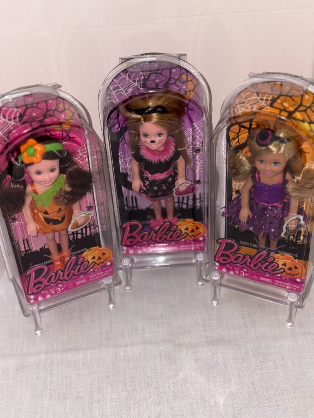 Chelsea HAPPY HALLOWEEN lot of 3 Dolls-Pumpkin, Black Cat and Witch-NEW/NIB